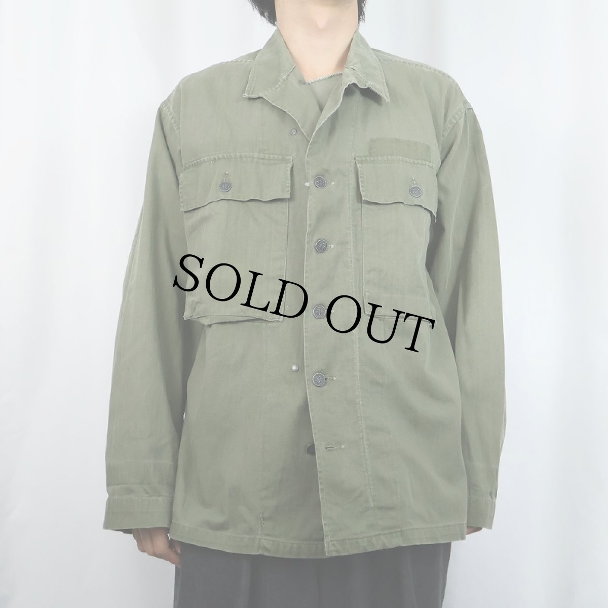 画像2: 40's U.S.ARMY 13スター M-43 HBTジャケット SIZE38R (2)