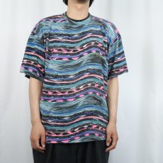 画像2: 80's McGREGOR マルチボーダー柄 プリントTシャツ (2)