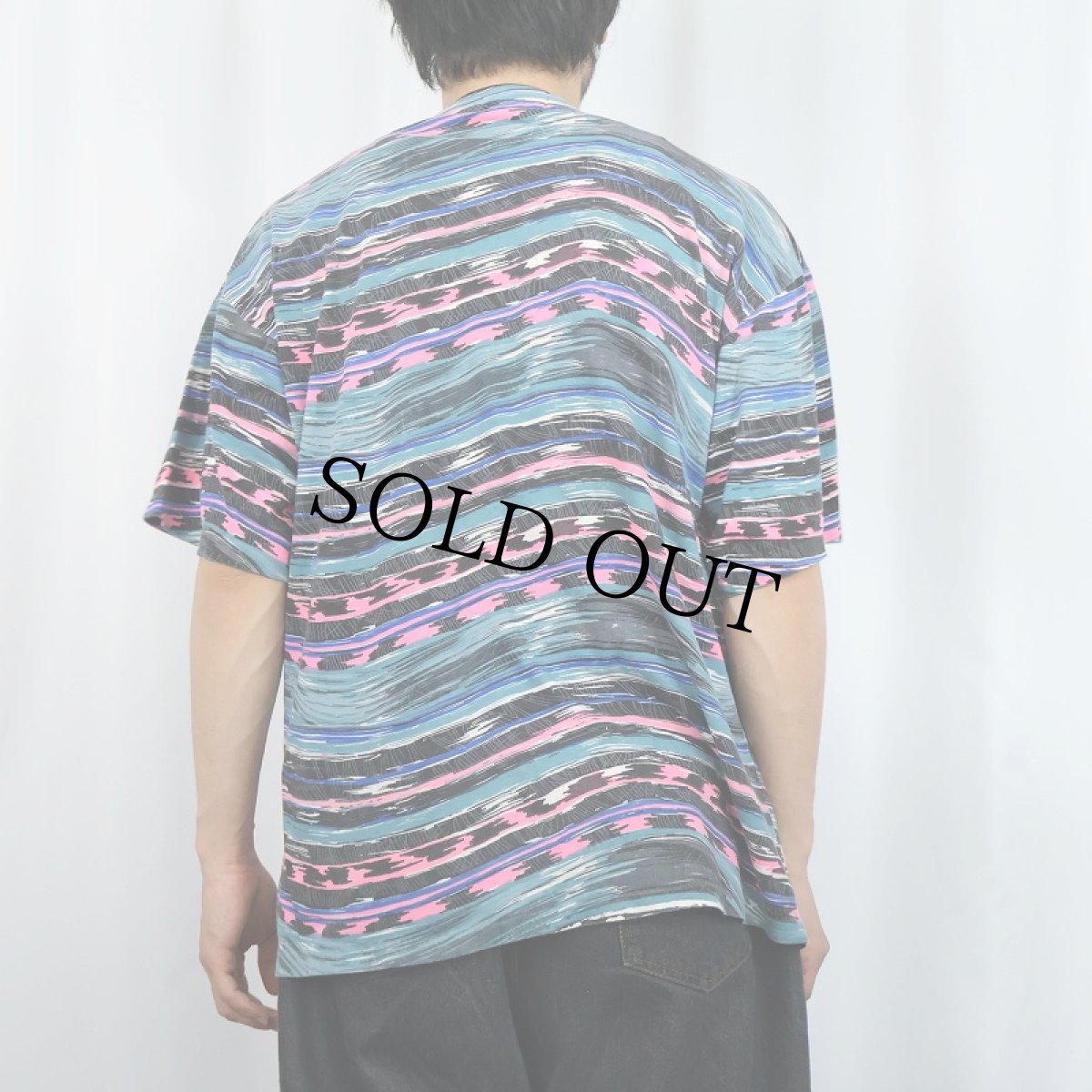 画像3: 80's McGREGOR マルチボーダー柄 プリントTシャツ (3)