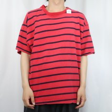 画像2: 80's J.G.N.Y. USA製 ボーダー柄 Tシャツ L (2)