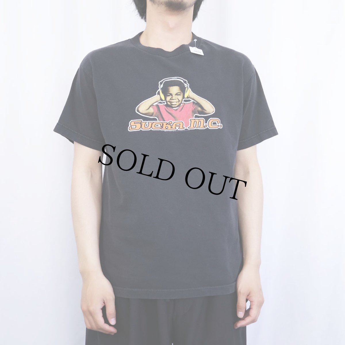 画像2: 2000's Gary Coleman "SUCKA M.C." 俳優プリントTシャツ BLACK M (2)