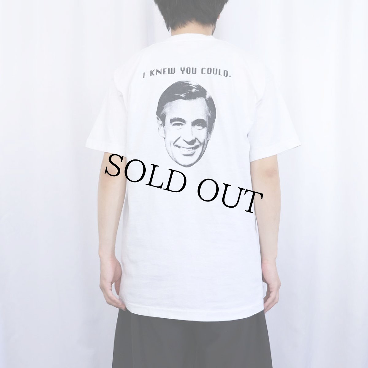 画像4: 90's Mister Rogers USA製 "CAN YOU SAY NIFTY?" 司会者プリントTシャツ L (4)