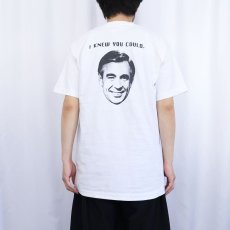 画像4: 90's Mister Rogers USA製 "CAN YOU SAY NIFTY?" 司会者プリントTシャツ L (4)