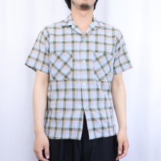 画像2: 60's PENNEY'S TOWNCRAFT チェック柄 コットンオープンカラーシャツ S (2)