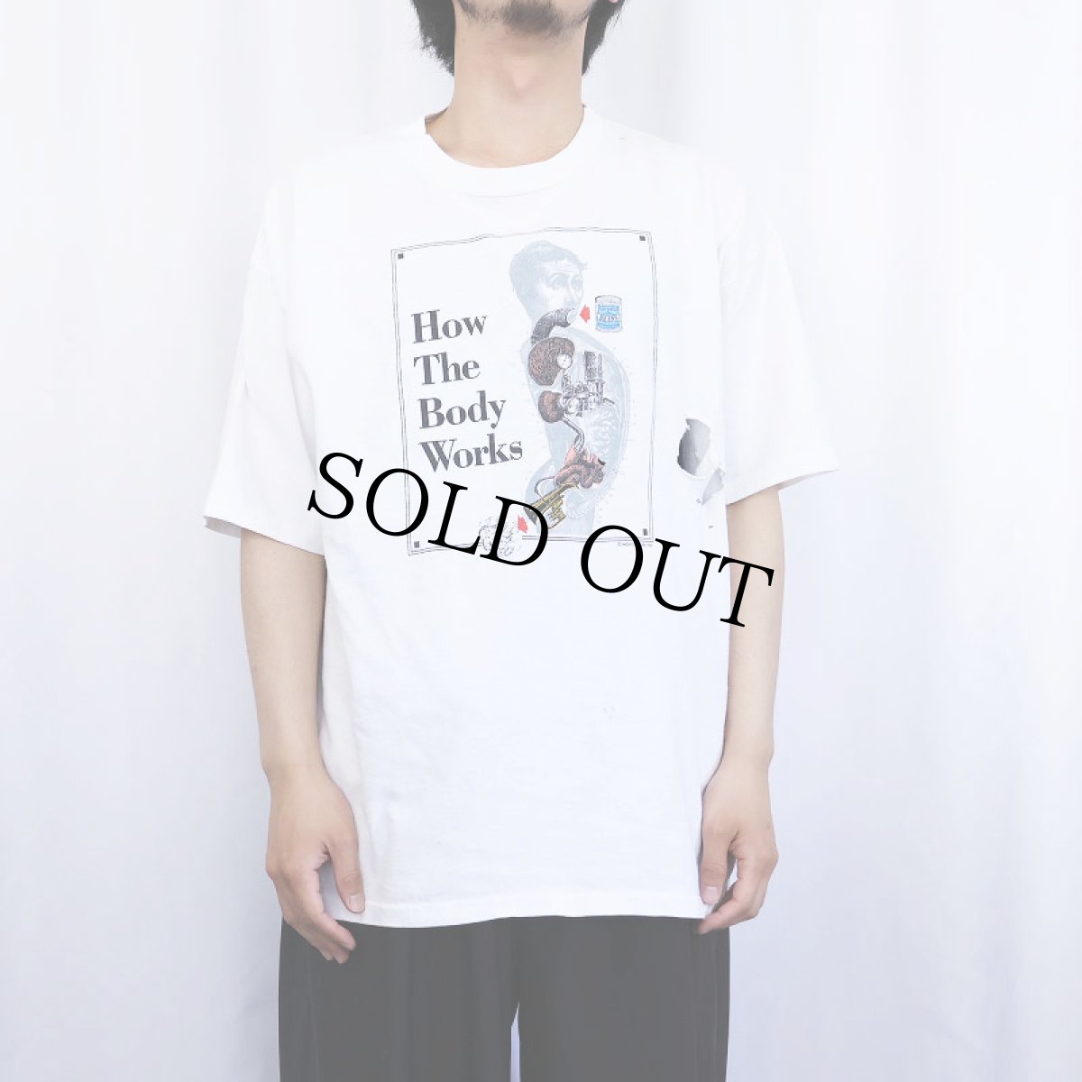 画像2: 90's USA製 "How The Body Works" シュールイラストプリントTシャツ XL (2)