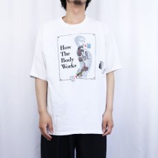画像2: 90's USA製 "How The Body Works" シュールイラストプリントTシャツ XL (2)