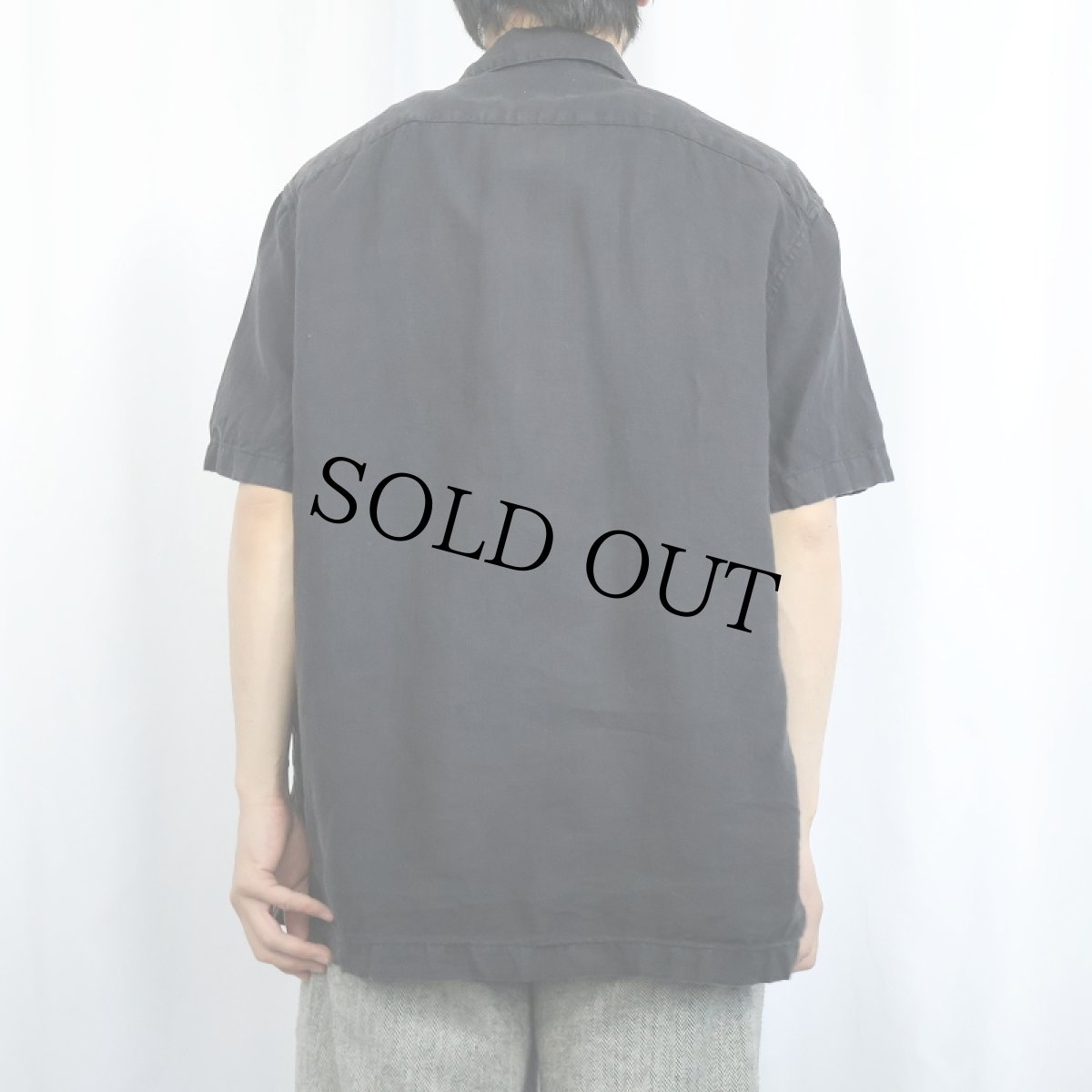 画像3: J.CREW リネンオープンカラーシャツ BLACK L (3)