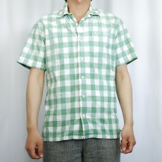 画像2: POLO Ralph Lauren ブロックチェック柄 コットンオープンカラーシャツ S (2)