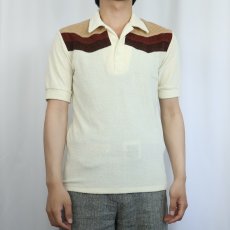 画像2: 70's KENNINGTON 切り替えデザイン パイルポロシャツ  (2)