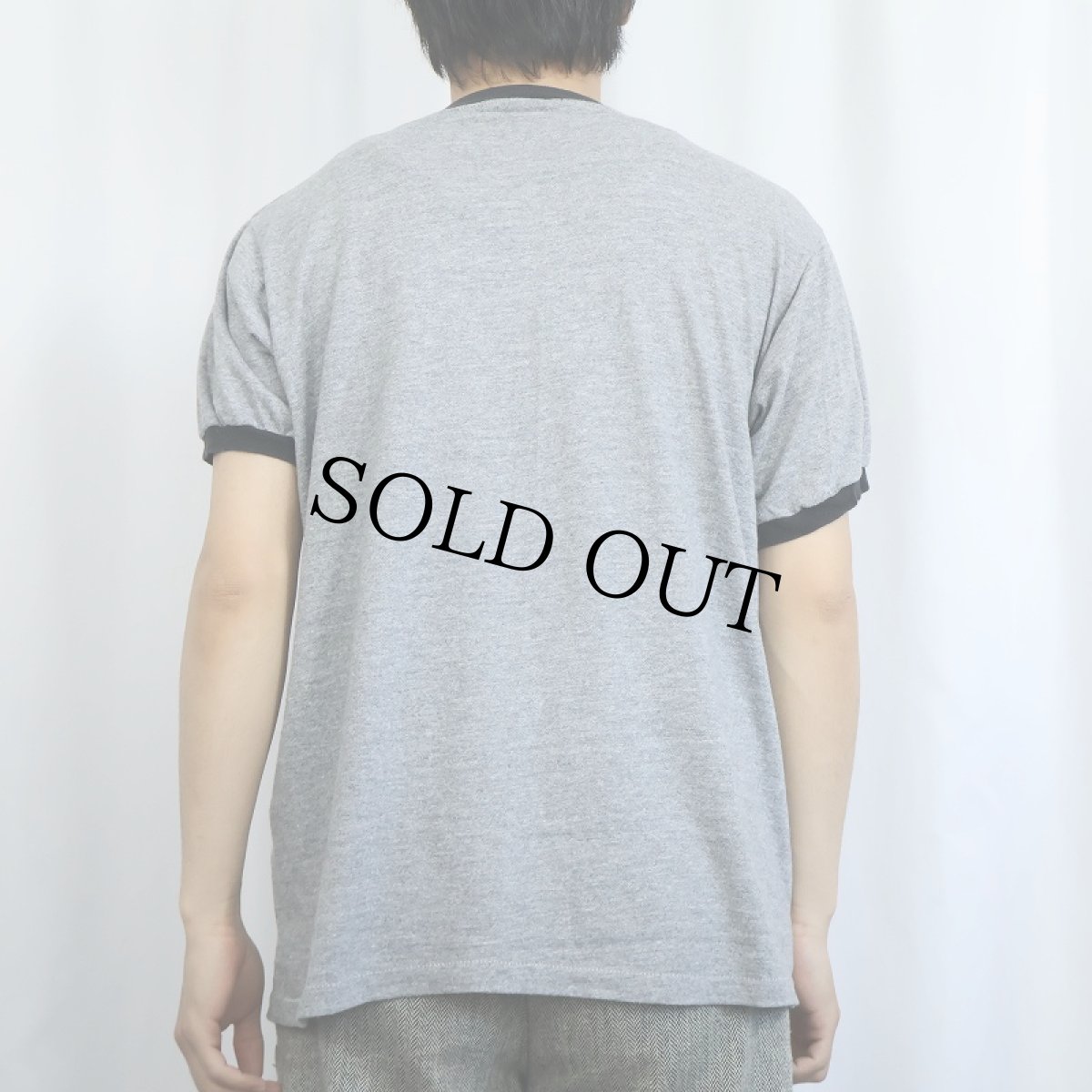 画像3: 70's Walt Disney MICKEY MOUSE USA製 白靴ミッキー キャラクタープリント リンガーTシャツ XL (3)