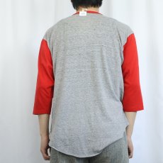 画像3: 80's MEDALION USA製 ヘンリーネック 2トーンTシャツ XL (3)