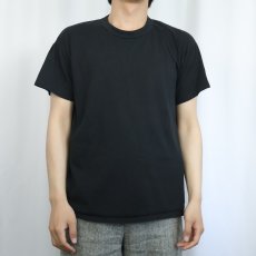 画像2: 80's RUSSELL ATHLETIC USA製 無地Tシャツ BLACK L (2)