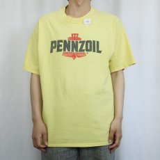 画像2: 90〜2000's PENNZOIL エンジンオイルブランド プリントTシャツ L (2)