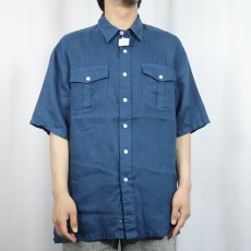 画像2: PENDLETON "MORRISON" リネンシャツ NAVY L (2)