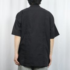 画像3: 90〜2000's PLATOON USA ポリコットン キューバシャツ BLACK M (3)