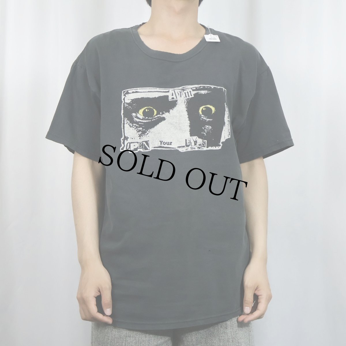 画像2: 90〜2000's "OPEN YOUR EYES" プリントTシャツ BLACK L (2)