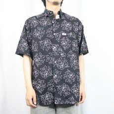 画像3: 90's GUESS BY GEORGES MARCIANO USA製 花柄 コットンシャツ BLACK SIZE2 (3)