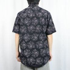 画像4: 90's GUESS BY GEORGES MARCIANO USA製 花柄 コットンシャツ BLACK SIZE2 (4)