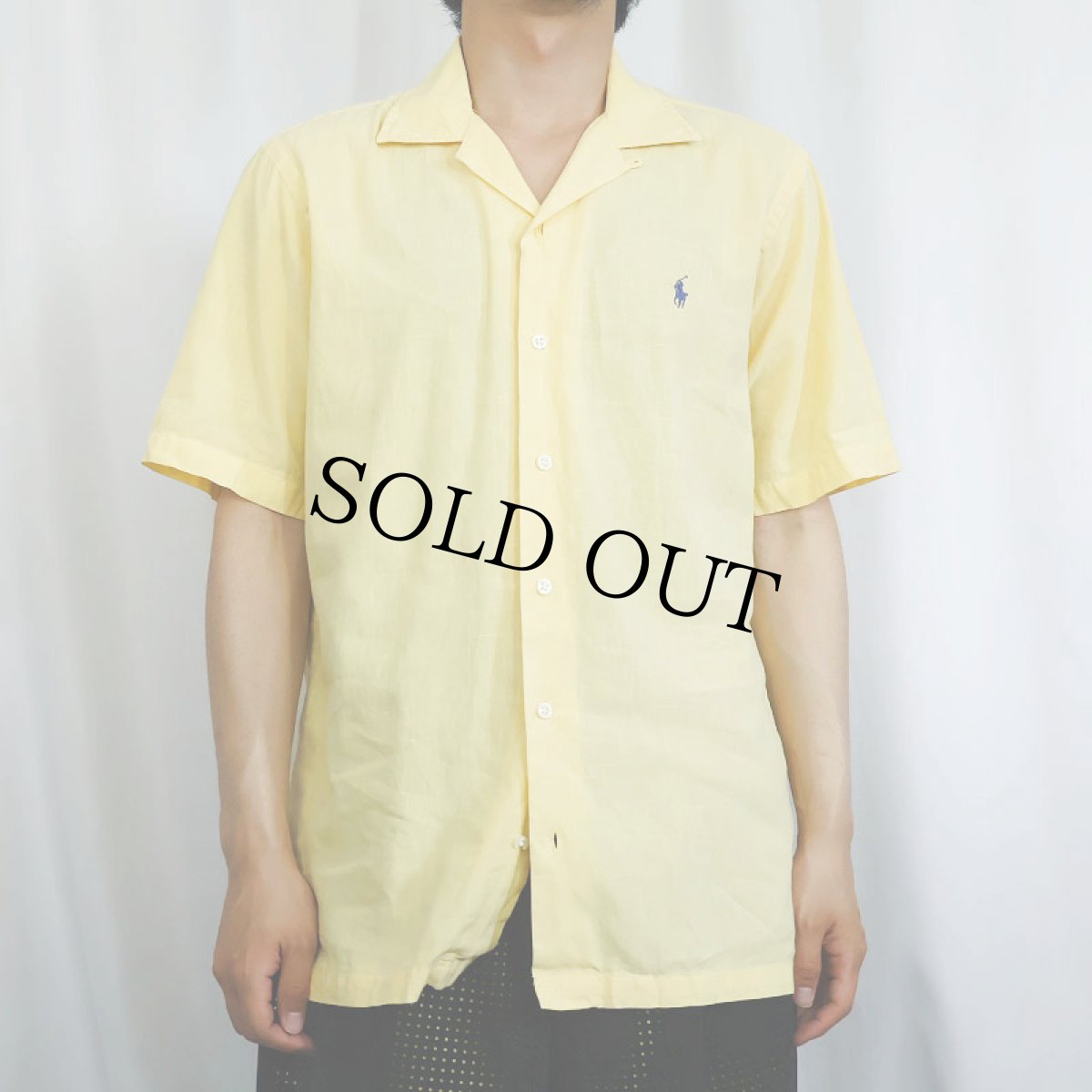 画像2: POLO Ralph Lauren "CURHAM" リネンコットン オープンカラーシャツ S (2)