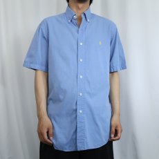 画像2: Ralph Lauren "CUSTOM FIT" シルクコットン ボタンダウンシャツ M (2)