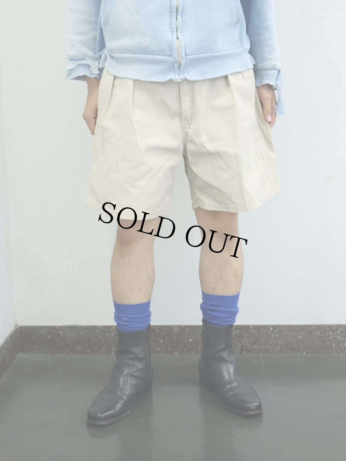 画像1: 90's POLO Ralph Lauren USA製 "POLO CHINO" 2タック コットンチノショーツ W33 (1)