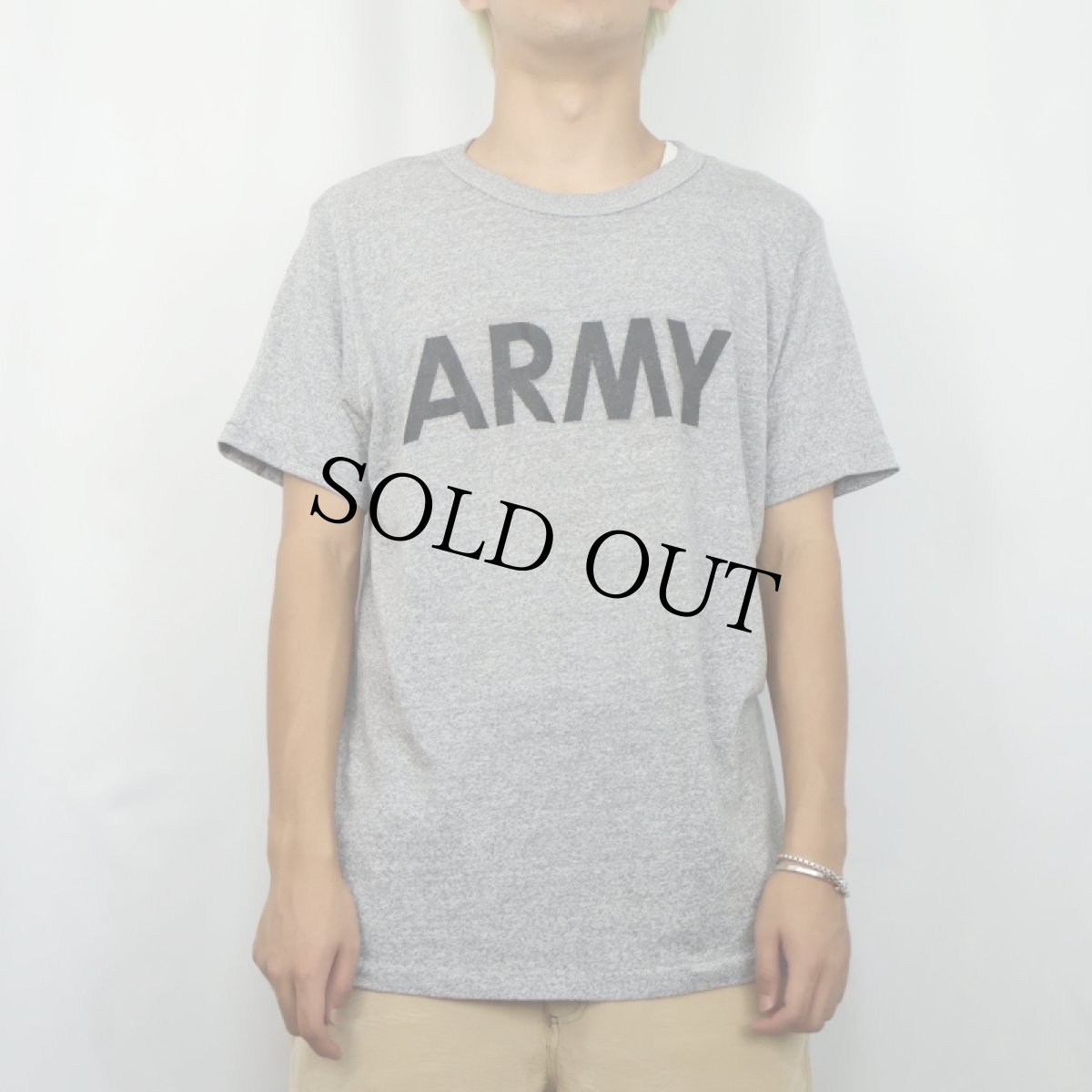 画像2: 80's Champion トリコタグ USA製  "ARMY" プリントTシャツ XL (2)