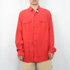 画像2: POLO Ralph Lauren リネンシルクシャツ L (2)