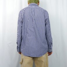 画像3: Ralph Lauren "CLASSIC FIT" ギンガムチェック柄 コットンボタンダウンシャツ L (3)
