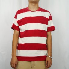 画像2: 90's GAP USA製 ファットボーダー柄 ポケットTシャツ S (2)