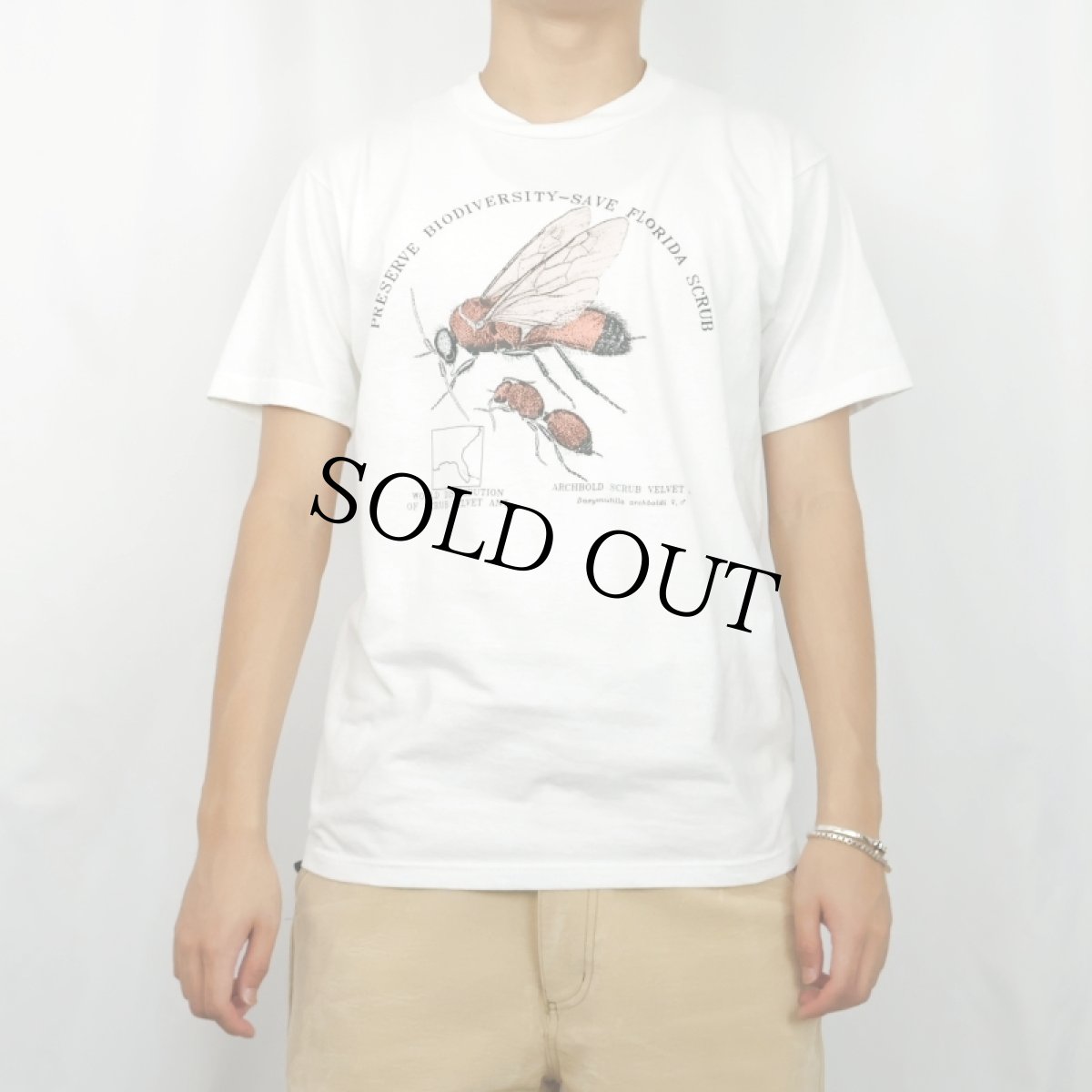 画像2: 90's USA製 "PRESERVE BIODIVERSITY-SAVE FLORIDA SCRUB" 蟻プリントTシャツ M (2)