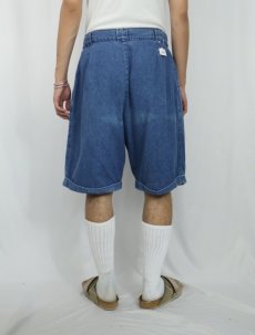 画像3: 80〜90's AMBITIONS USA製 2タックデニムショーツ W33 (3)