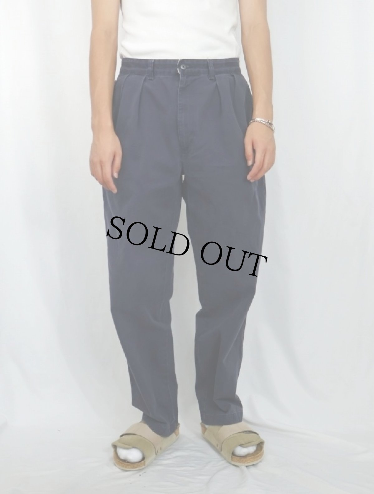 画像2: POLO Ralph Lauren "POLO CHINO" 2タック チノトラウザーズ NAVY W31 (2)