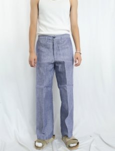 画像2: 50's FRENCH MILITARY リネンセーラーパンツ "ワンウォッシュ" DEADSTOCK 【W32 L30】 (2)