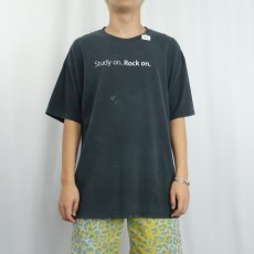画像2: 90〜2000's Apple "Study on. Rock on." プリントTシャツ BLACK XL (2)