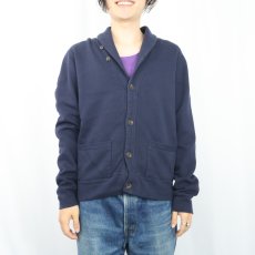 画像2: POLO Ralph Lauren ショールカラー スウェットカーディガン NAVY M (2)