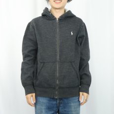 画像2: POLO Ralph Lauren REVERSE WEAVE TYPE ロゴ刺繍 スウェットジップパーカー L (2)