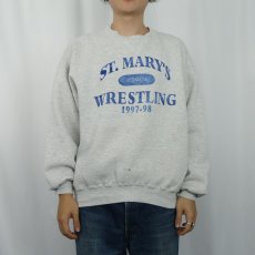 画像2: 90's〜 RUSSELL ATHLETIC USA製 "ST. MARY'S WRESTLING" 前V プリントスウェット XL (2)