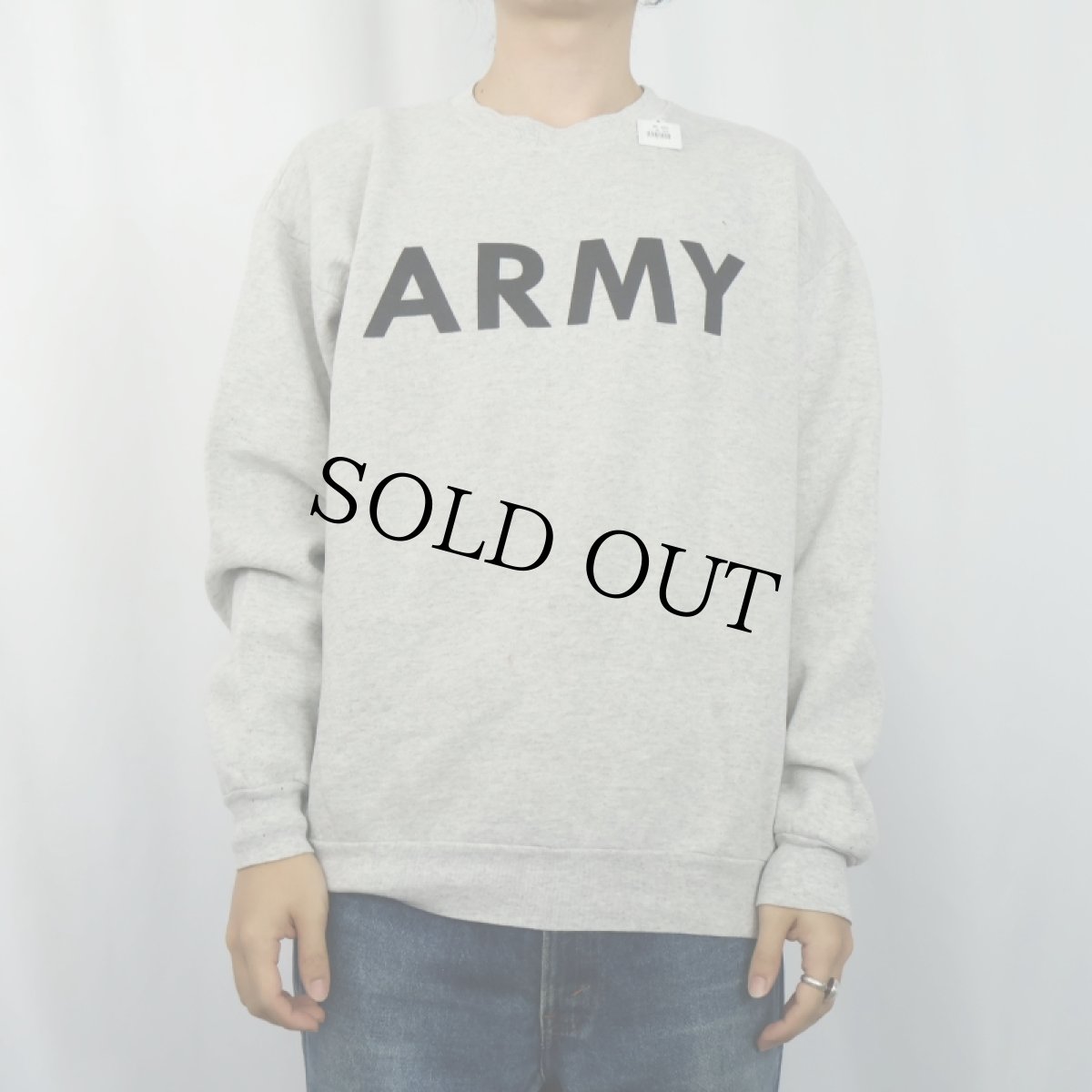 画像2: 2000's USA製 "ARMY" プリントスウェット L (2)