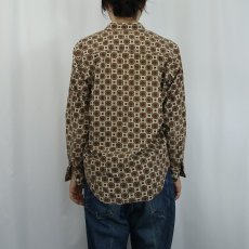 画像3: 90's BANANA REPUBLIC "SAFARI&TRAVEL" 総柄 プリントコーデュロイシャツ XS (3)