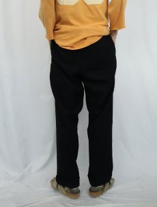 画像3: 〜50's 柄織 2タック ウールスラックス BLACK W35 (3)