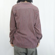 画像3: 50〜60's MIAMIAN Sportswear by AETNA ストライプ柄 コットンオープンカラーシャツ M (3)