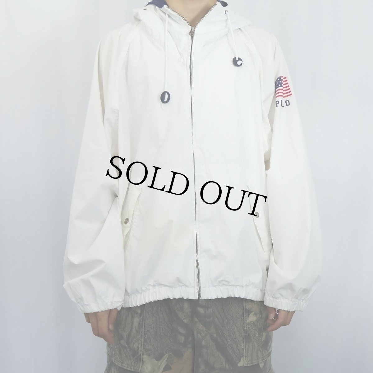 画像3: 90's POLO SPORT Ralph Lauren "USA" コットンジップパーカー XL (3)
