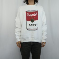画像2: 90's〜 Campbell's "SOUP" プリントスウェット L (2)
