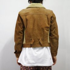 画像4: RRL Ralph Lauren シンチバック付き スエードレザー×ボア トラッカージャケット SIZE3 (4)