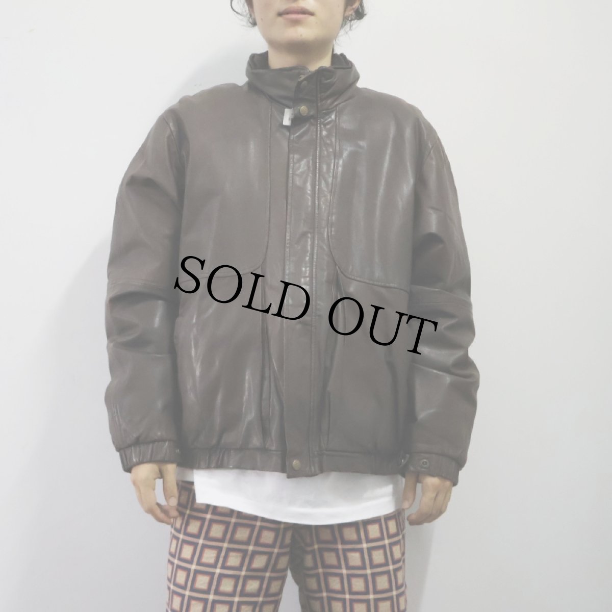 画像2: 80's Eddie Bauer レザーダウンジャケット BROWN L (2)
