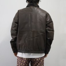 画像3: 80's Eddie Bauer レザーダウンジャケット BROWN L (3)