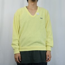 画像2: 80's The Fox JCPenney Vネック アクリルニットセーター L (2)