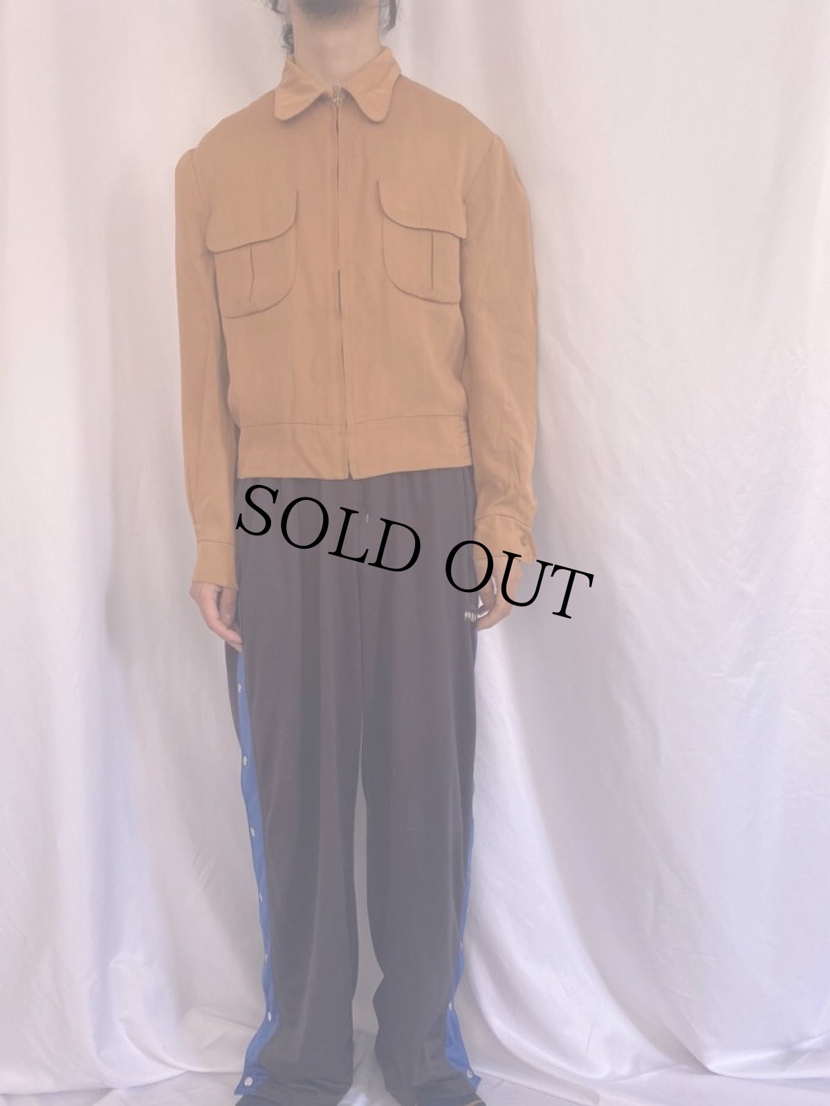 画像2: 50's Palomino Sportswear フラップポケット レーヨンギャバジンジャケット (2)