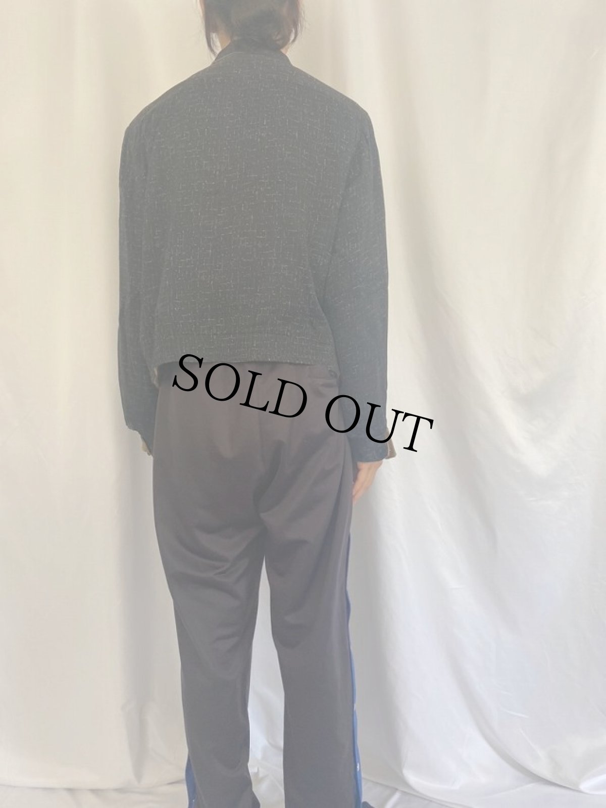 画像4: 50's 絣柄×フラップポケット リバーシブル レーヨンギャバジンジャケット (4)