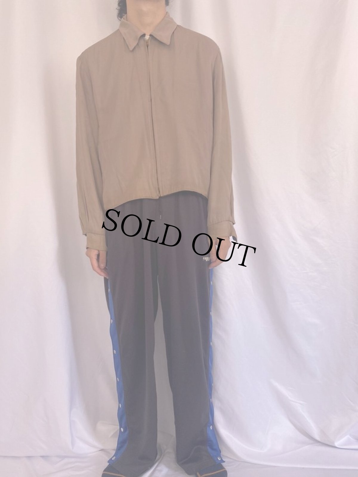 画像5: 50's 絣柄×フラップポケット リバーシブル レーヨンギャバジンジャケット (5)